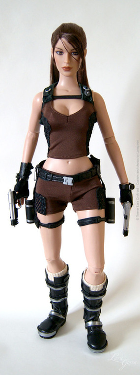 Sexy Lara Croft Holster Ceinture Boucle Tomb Raider Costume, Noir, Petit :  : Mode